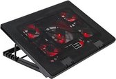 Foqu Laptop cooler - Laptopkoeler - Cooling pad - Laptop ventilator - Rood LED - Gaming