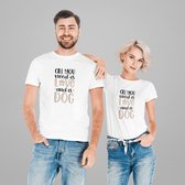 All You Need Is Love And A Dog T-Shirt, Funny Gift For Dog Lovers, T-Shirts With Paw Print, Cute Dog Owners Gift, Unisex T-Shirts, D001-079W, M, Wit