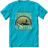 A Bad Day Fishing - Vissen T-Shirt | Groen | Grappig Verjaardag Vis Hobby Cadeau Shirt | Dames - Heren - Unisex | Tshirt Hengelsport Kleding Kado - Blauw - 3XL