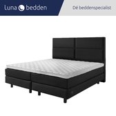 Luna Bedden - Boxspring Bella - 140x220 Compleet Zwart 4vaks Bed