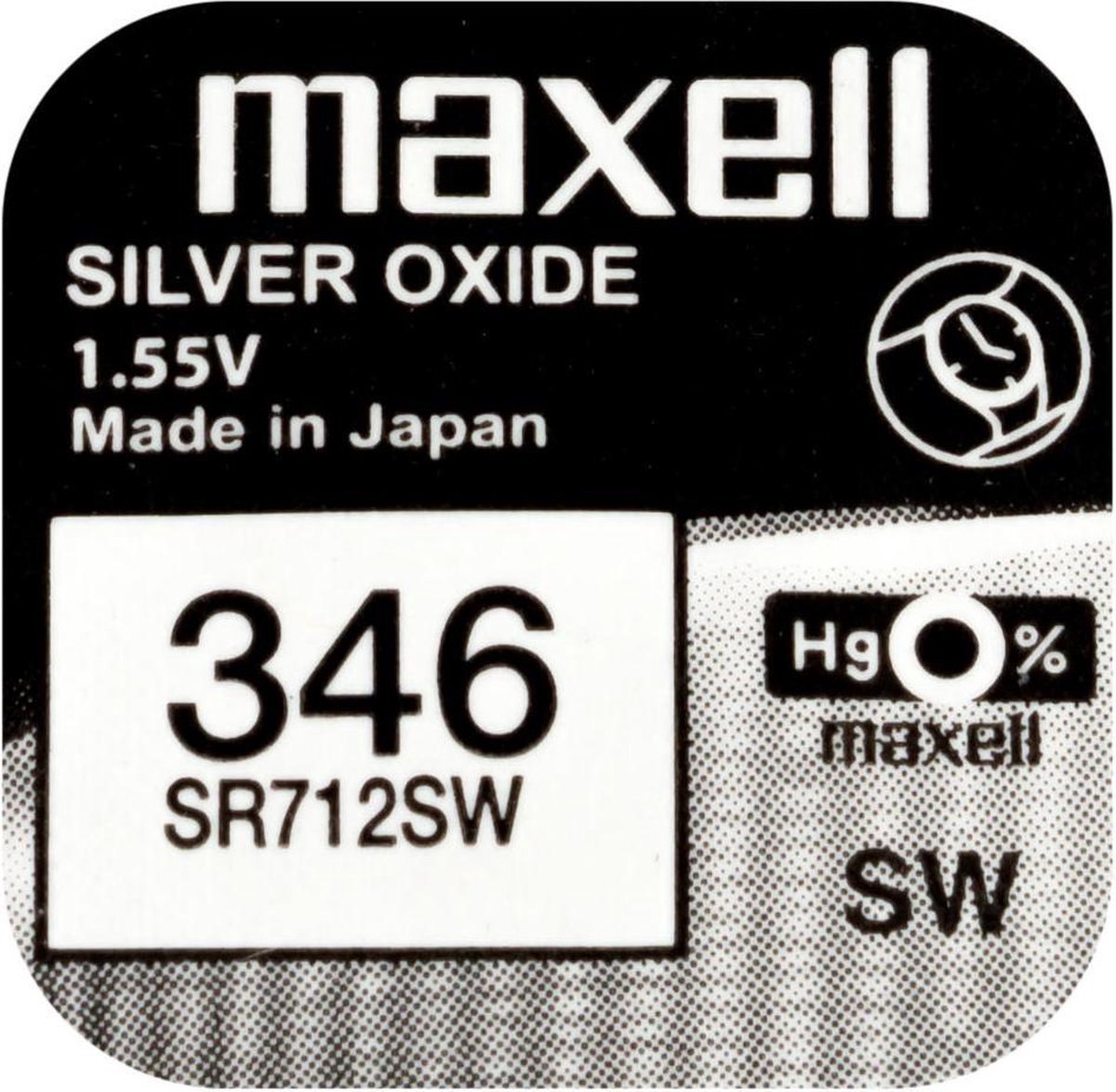 MAXELL 346 - SR712SW - Zilveroxide Knoopcel - horlogebatterij - 2 (twee) stuks