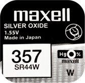 MAXELL 357 - SR44W - Pile Knoopcel à l'oxyde d'argent - Pile pour montre - 2 (deux) pièces