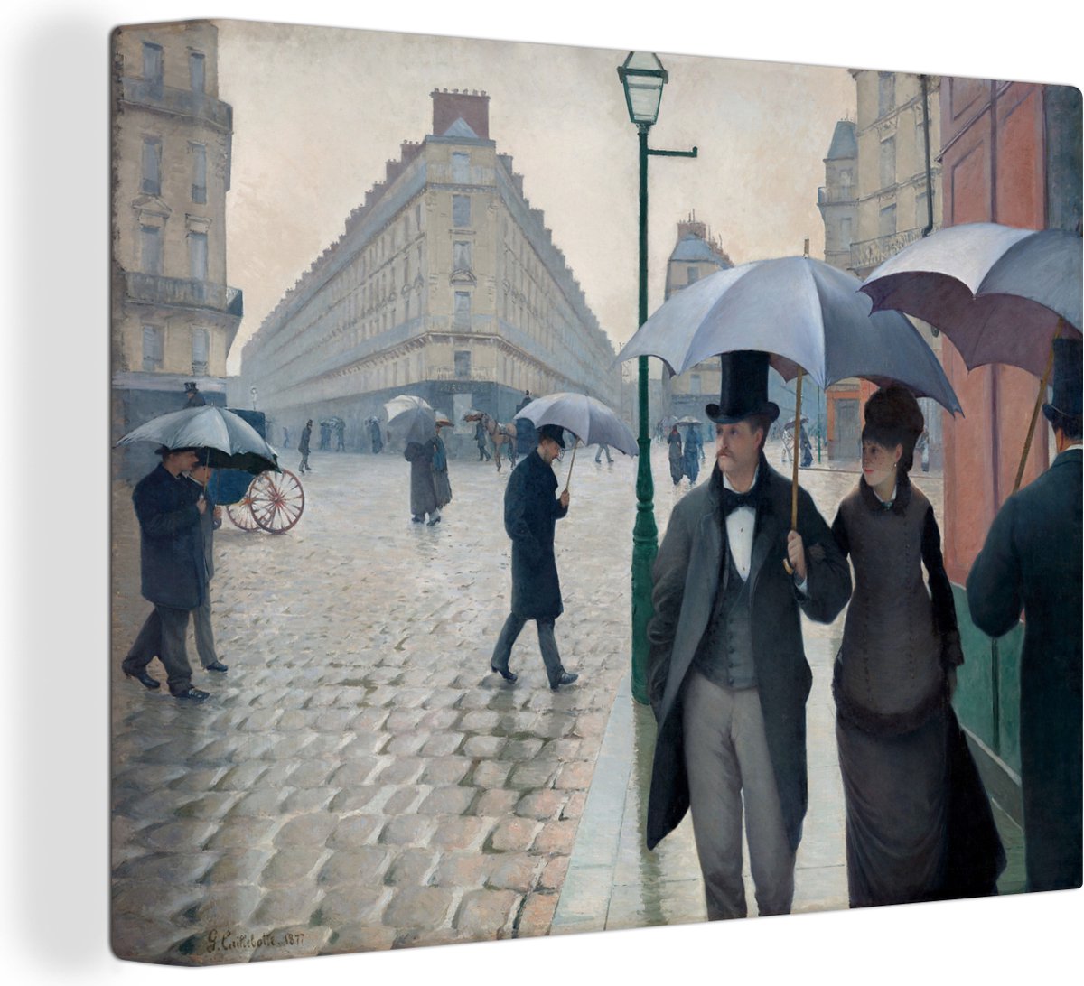 Tableau Peinture Rue de Paris, temps de pluie Tableau de Gustave Caillebotte 40x30...
