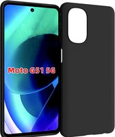 Motorola Moto G51 5G Hoesje - Zwart Siliconen Case