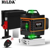 Professionele Hilda 4D kruislijnlaser 4 tot 16 lijnen - Zelf nivellerende laser Afstandsbediening 360 Graden Muurbeugel