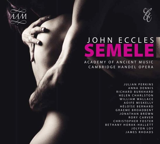 Albumhoes met een man die een vrouw vasthoudt. "John Eccles Semele" staat in grote letters.