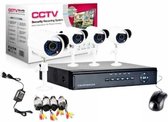 Beveiligings camera set met 4 camera's WIT CCTV