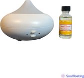 Aroma Diffuser 210ML met LED verlichting - Luchtbevochtiger – Verdamper – Aromatherapie - Geurverspreider - Wit - incl. Palo Santo Satya Aromatische Olie
