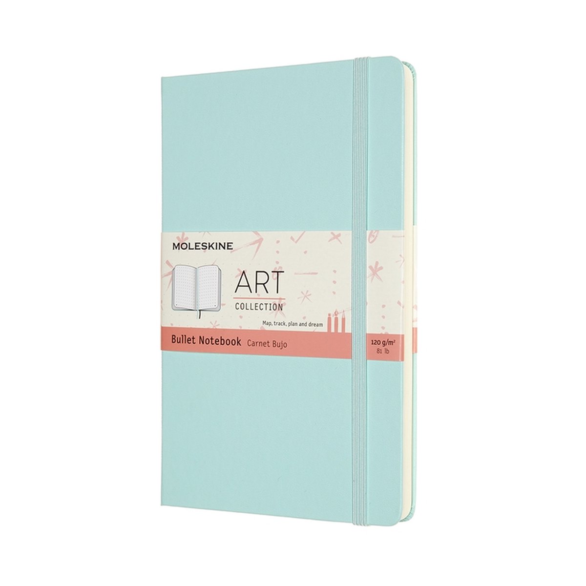 Moleskine Classic – Notitieboek – Bullet Journal – Large – 13x21cm – Hardcover – Gestippeld – Dotted – Aquamarijn Blauw