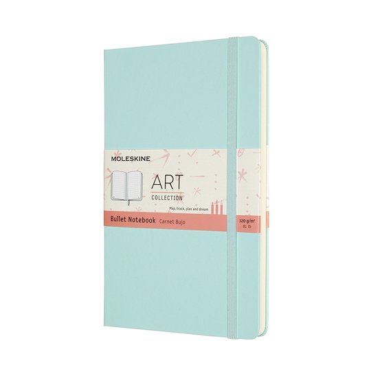 Moleskine Classic – Notitieboek – Bullet Journal – Large – 13x21cm – Hardcover – Gestippeld – Dotted – Aquamarijn Blauw