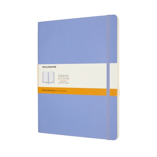 Moleskine Notebook XL (19x25 cm) Doublé Couverture Souple Blauw Hydrangea