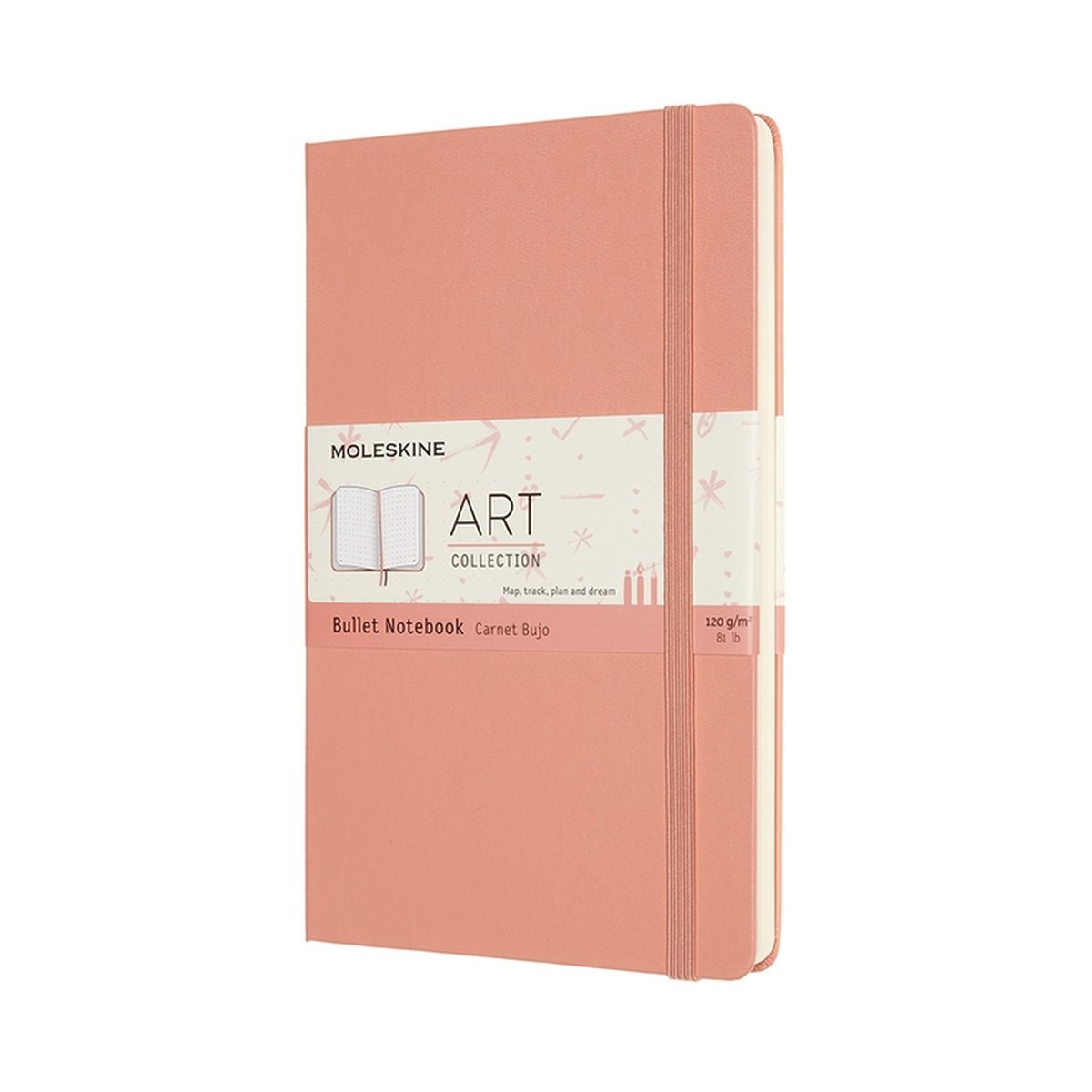 Moleskine Classic – Notitieboek – Bullet Journal – Large – 13x21cm – Hardcover – Gestippeld – Dotted – Koraal Roze