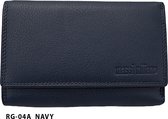 Massi Miliano Portemonnee Dames Nappa Leer Navy-blauw