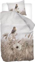 Snoozing White Poppy Dekbedovertrek - Eenpersoons - 140x200/220 cm - Grijs