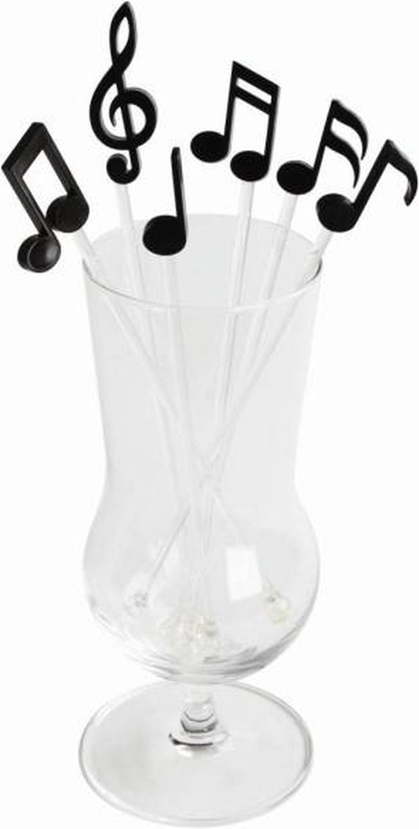 Qualy - Qualy Melodrinks Stirrers Black 6 st