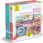 Ludattica Puzzles: THE CITY - Puzzle détective 22,5x22,5x9cm, 108 pièces, 50x70cm, avec loupe en bois, 5+