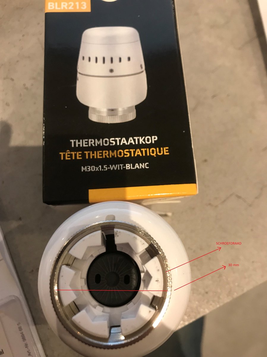 Go By Van Marcke Radiator Thermostaatkop - M30 X 15 - Met Vloeistof Sensor Haakse Aansluiting 12 F Wit Sw282835