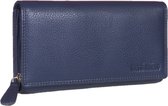 Massi Miliano Portemonnee Dames Nappa Leer Navy-blauw