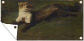 Schuttingposter Hermine - schilderij van Rosa Bonheur - 200x100 cm - Tuindoek