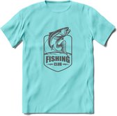 Fishing - Vissen T-Shirt | Grappig Verjaardag Vis Hobby Cadeau Shirt | Dames - Heren - Unisex | Tshirt Hengelsport Kleding Kado - Licht Blauw - L