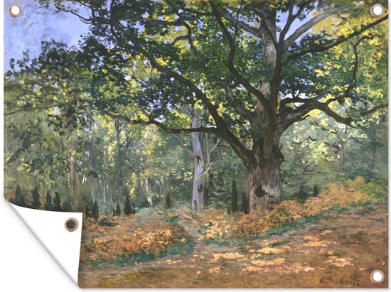 Tuinschilderij The Bodmer Oak - schilderij van Claude Monet - 80x60 cm - Tuinposter - Tuindoek - Buitenposter