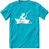 Vissen T-Shirt | Grappig Verjaardag Vis Hobby Cadeau Shirt | Dames - Heren - Unisex | Tshirt Hengelsport Kleding Kado - Blauw - XXL