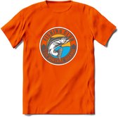 Vissen T-Shirt | Grappig Verjaardag Vis Hobby Cadeau Shirt | Dames - Heren - Unisex | Tshirt Hengelsport Kleding Kado - Oranje - 3XL