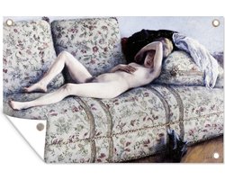 Muurdecoratie Nude on a couch - schilderij van Gustave Caillebotte - 180x120 cm - Tuinposter - Tuindoek