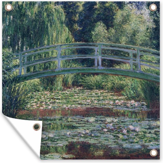 Tuindoek The water-lily pond - Schilderij van Claude Monet - 100x100 cm