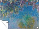 Tuinschilderij Wisteria - Schilderij van Claude Monet - 80x60 cm - Tuinposter - Tuindoek - Buitenposter