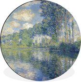 WallCircle - Wandcirkel - Muurcirkel - Populieren bij de Epte - Schilderij van Claude Monet - Aluminium - Dibond - ⌀ 30 cm - Binnen en Buiten