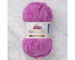 Himalaya Dolphin Baby 80356 Glans Lila Fluwelen Garen, Breien en Haken, 100g, Super Zacht, Fluweel Breigaren, Volumineuze Pluche, Schijnen Fluweelachtig, Chenille Dolfijn Baby Wol, Amigurumi, Velluto Velours, Breiwol, Haakgaren, Kind Deken