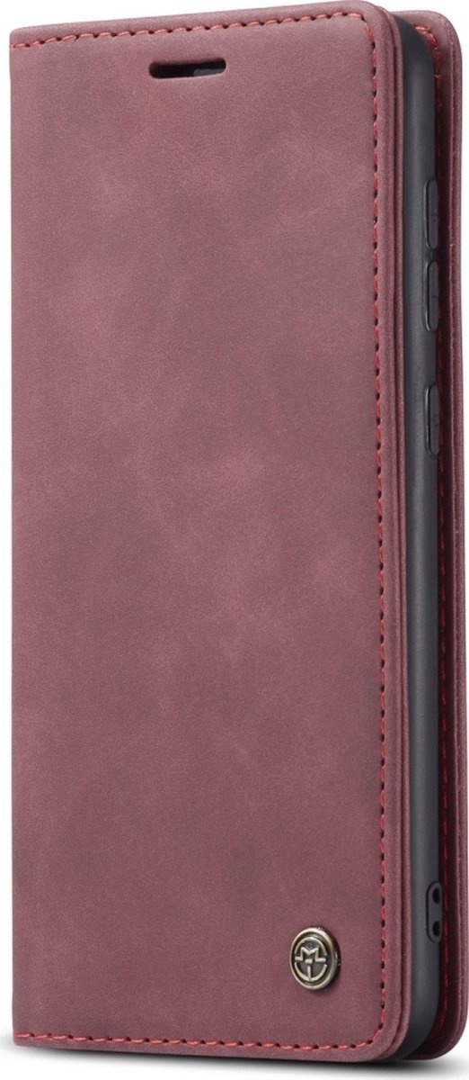 Samsung Galaxy A51 Hoesje - Caseme - Serie - Kunstlederen Bookcase - Rood - Hoesje Geschikt Voor Samsung Galaxy A51