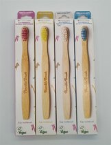 Kindertandenborstel - bamboe tandenborstel - voor kinderen - voordeelverpakking - 4 stuks