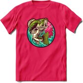 Vissen T-Shirt | Beige | Grappig Verjaardag Vis Hobby Cadeau Shirt | Dames - Heren - Unisex | Tshirt Hengelsport Kleding Kado - Roze - L