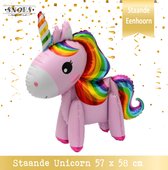 Eenhoorn Ballon * Snoes * Staande Unicorn Ballon 58 cm Licht Roze Regenboog Collor * Regenboog Verjaardag * Kinderfeestje * Happy Birthday * Verjaardag Decoratie * Paardenmeisje