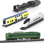 Handam Speelgoed Treinen - Treinset 4 Stuks - Locomotief - Sneltrein - Tram - Goederentrein - Speeltreinen Jongens - Metaal - Voertuigen