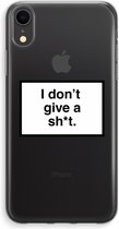 Case Company® - iPhone XR hoesje - Don't give a shit - Soft Case / Cover - Bescherming aan alle Kanten - Zijkanten Transparant - Bescherming Over de Schermrand - Back Cover