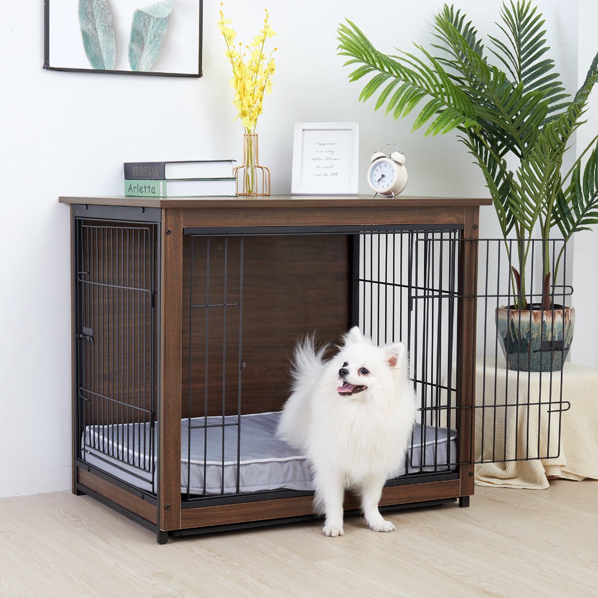 PawHut Barrière extra large pour chien avec porte, double système