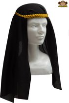 Partychimp Hoofddoek Sjeik Carnaval Accessoires voor bij Carnavalskleding Dames Carnavalskleding Heren Verkleedkleren Volwassenen - Polyester - Zwart/Goud - One-size