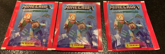 Afbeelding van het spel Minecraft plaatjes 3 pakjes- Panini- Minecraft Stickers