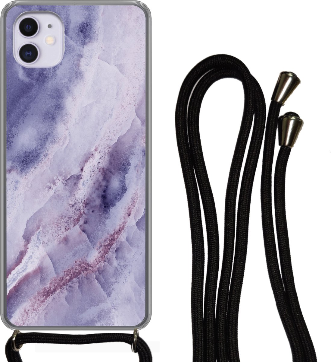 Telefoonkoord - Telefoonketting - Telefoonhoesje Geschikt voor iPhone 11 - Mineraal - Edelsteen - Chic - Siliconen - Crossbody - Telefoonhoesje met koord Telefoonhoesje