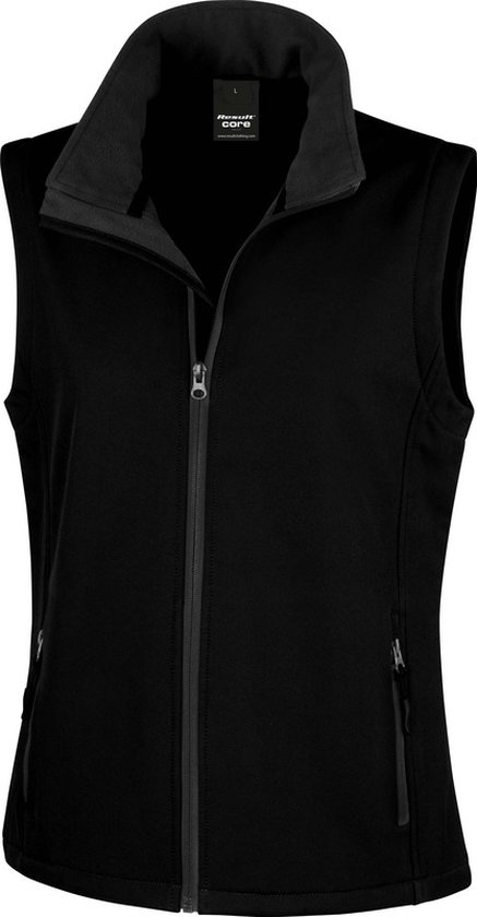 Foto: Softshell casual bodywarmer zwart voor dames outdoorkleding wandelen zeilen mouwloze vesten 2xl