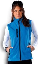 Softshell bodywarmer blauw voor dames - Waterproof/waterdichte sport vesten S (36/48)
