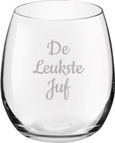 Gegraveerde Drinkglas 39cl De Leukste Juf
