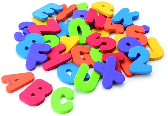 Munchkin Badletters & Nummers 36 Letters en Getallen voor in Bad! - Bad Foam Speelgoed - Badspeelgoed voor Jongens en Meisjes - Leerrijk voor Kinderen! - Vanaf 24 Maanden