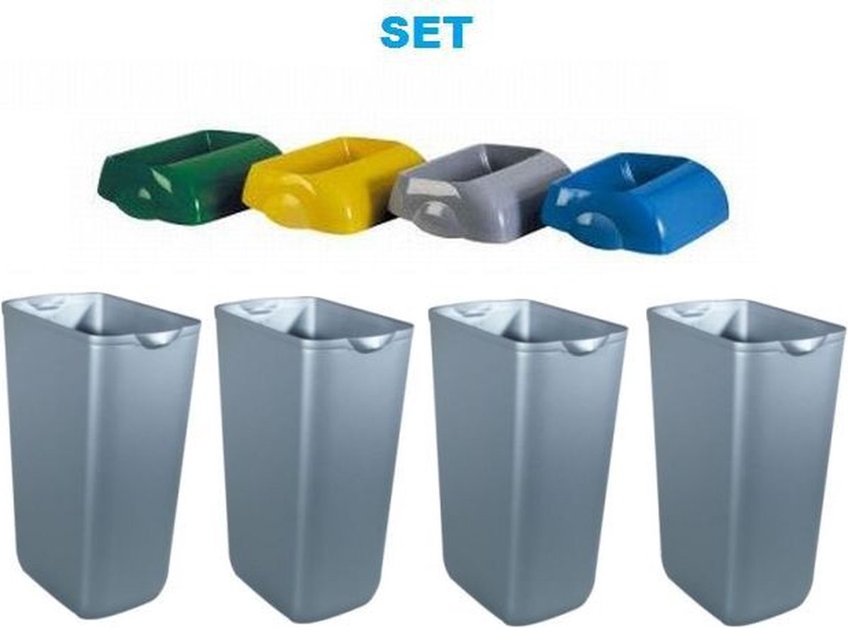 SET Marplast Hidden 4x waste bin MP742 made of plastic in satin 23l + 4x lid