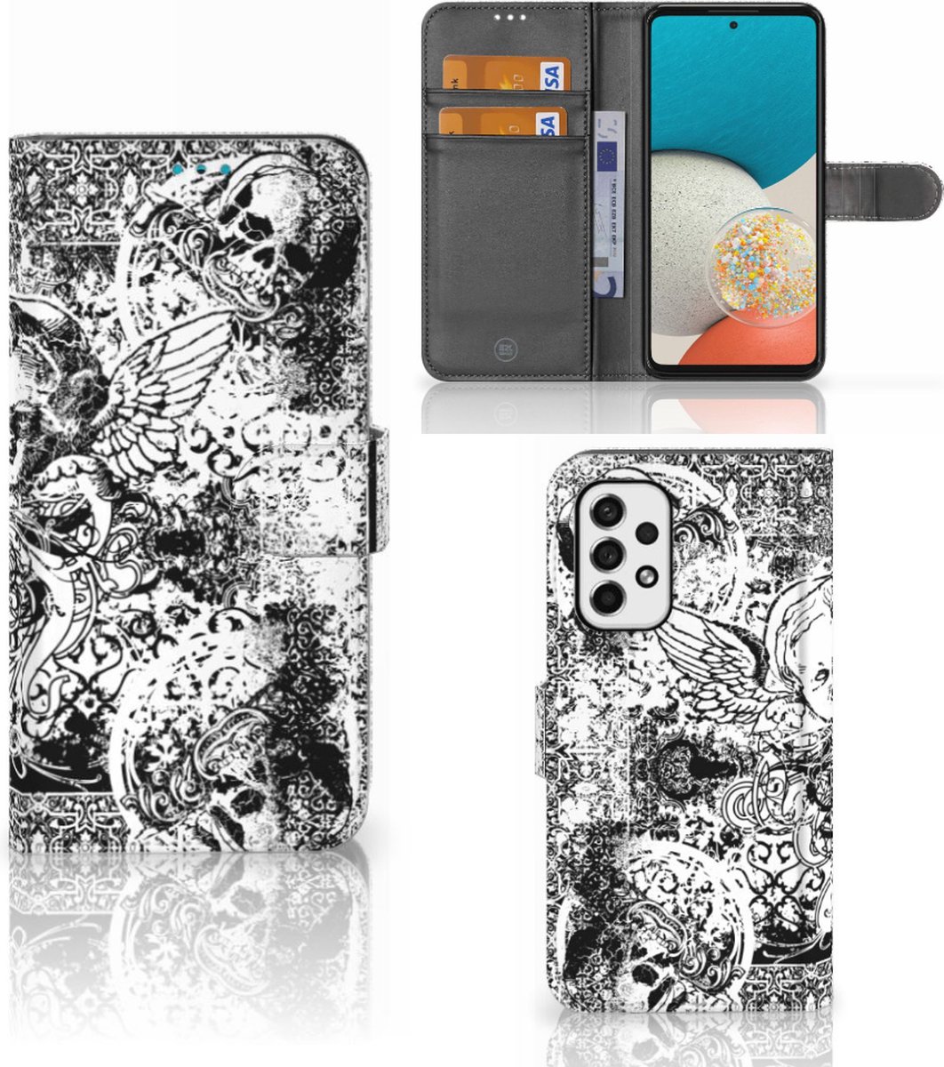 Telefoonhoesje met Naam Samsung Galaxy A53 Skulls Angel