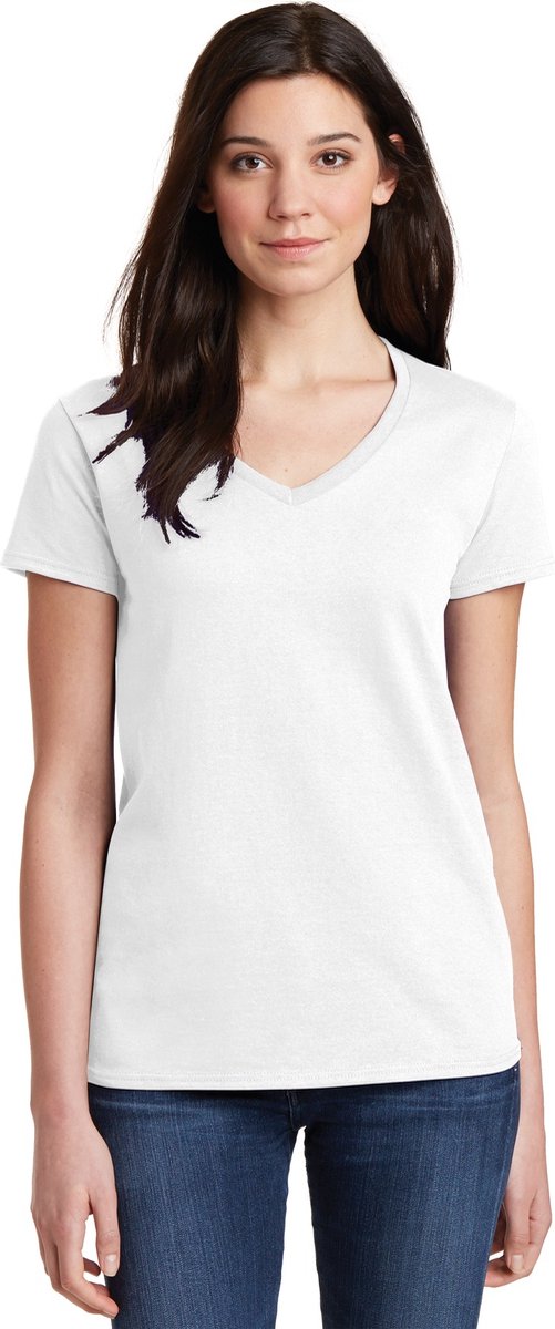 Premium Dames T-Shirt / Basic Shirt | Ondershirt | V-hals | Wit - S