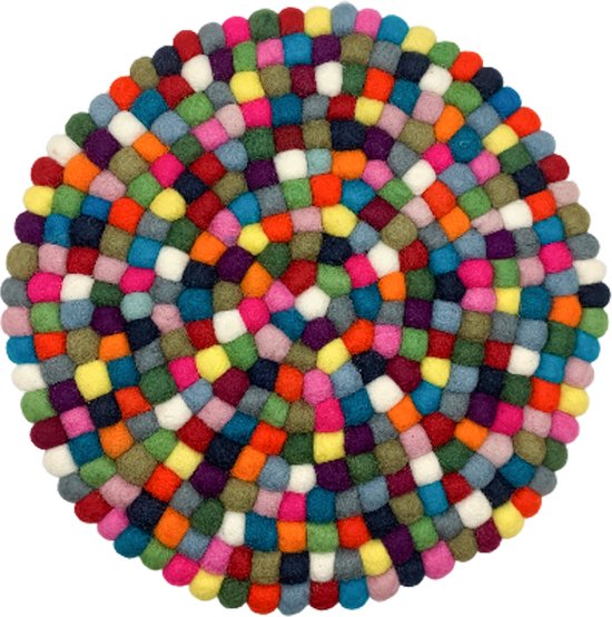 Onderzetter van Vilt - Multicolour - Rond 40 cm | bol.com